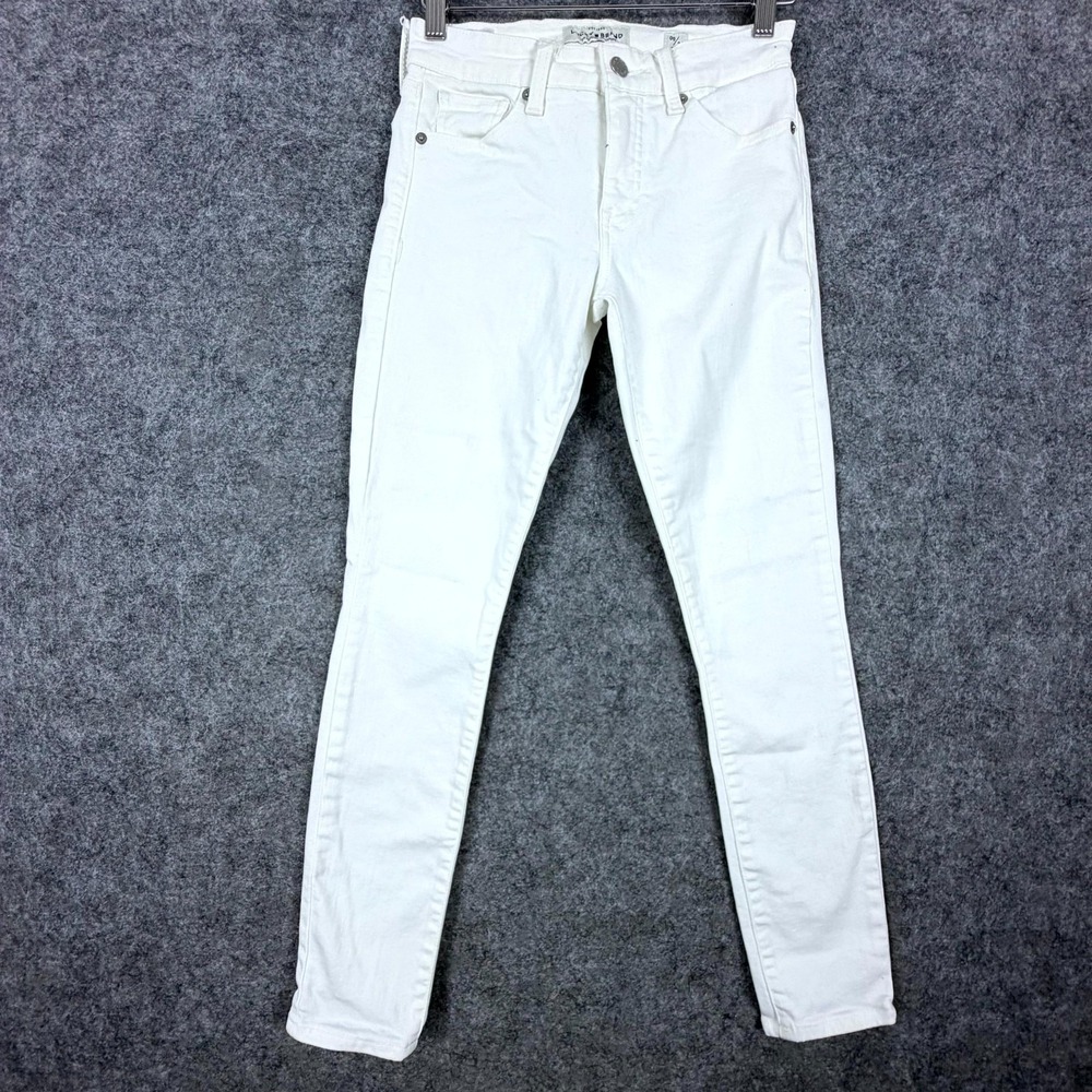 Lucky Brand Skinny Ankle Cheville Jeans Womens 0/24 White Denim Cotton Stretch